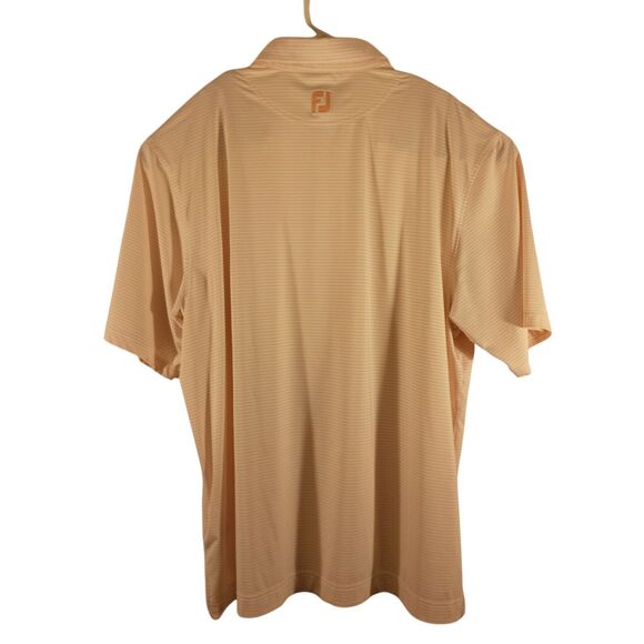 FootJoy FJ golf polo shirt mens 2XL XXL peach stripe performance short sleeve - Picture 2 of 10